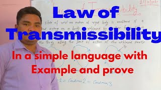 Law of Transmissibility of Force Law of Mechanics Law of Transmission of force [upl. by Arlene667]