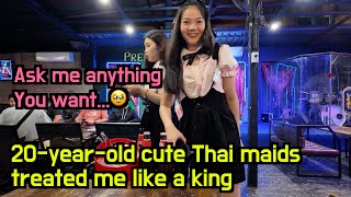 Amazing nightlife in rural Thailand 20yearold cute Thai maids treated me like a king [upl. by Jauch365]