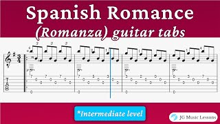 Spanish Romance Romanza guitar tabs [upl. by Ahseinad]