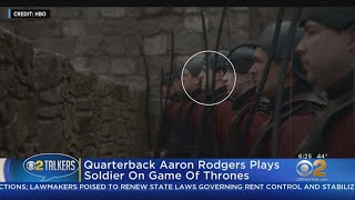 Quarterback Aaron Rodgers Plays Soldier On Game Of Thrones [upl. by Llerrut393]