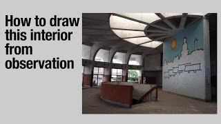 How to Draw this Interior from Observation tutorial [upl. by Akienom]