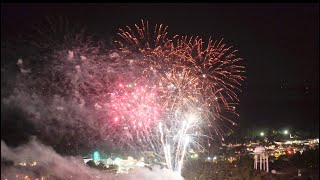 Aerial View of Hampton Bays Fireworks fireworks hamptons [upl. by Yreffeg]