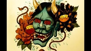 How to draw a Hannya Mask Tattoo Style By thebrokenpuppet [upl. by Butterfield958]