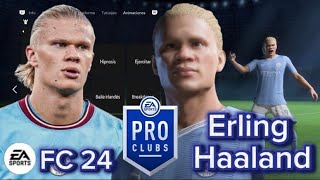 Erling Haaland EA FC 24Pro Clubs Face CreationFIFA 24 Clubes Pro Lookalike [upl. by Arun]