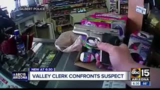 Surveillance video shows 7Eleven clerk shoot suspect during attempted robbery [upl. by Ysiad]