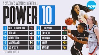 Preseason womens basketball rankings South Carolina tops first Power 10 [upl. by Marne]