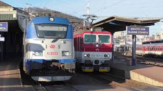 Züge in Bratislava Hlavná Stanica mit Vectron Talent ÖBB2016 CD380 und mehr [upl. by Thorne231]