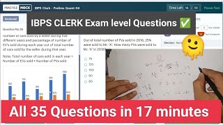 IBPS Clerk Quant Sectional 4th All 35 Ques17 min🔥 Banking mocks RRB PO IBPS PO  SBI PO [upl. by Nallij698]