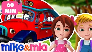 Wheels on the Bus  Red Bus Song  Nursery Rhymes Playlist for Children  Kids Songs by Mike and Mia [upl. by Tamberg947]