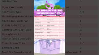 All halo answers for Everfriend Halo 2024 royalehigh roblox [upl. by Ekenna387]