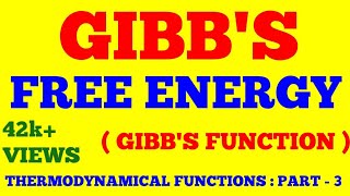 GIBBS FREE ENERGY  GIBBS FUNCTION  THERMODYNAMICAL FUNCTIONS  PART  3  WITH EXAM NOTES [upl. by Atnek]