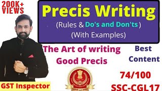 Precis Writing  SSC CGL  CHSL  Descriptive Exam  Rules and complete Knowledge  With Example [upl. by Tatiana]