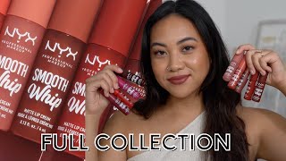 NEW NYX SMOOTH WHIP MATTE LIP CREAMS  FULL COLLECTION SWATCH  FIRST IMPRESSION [upl. by Britte]