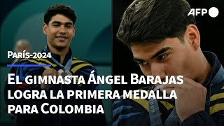 El gimnasta Ángel Barajas logra la primera medalla para Colombia en París2024  AFP [upl. by Rubel]