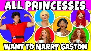 ALL DISNEY PRINCESSES WANT TO MARRY GASTON Totally TV [upl. by Seebeck]