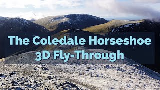 Hiking The Coledale Horseshoe  3D Aerial FlyThrough of the Route Lake District Circular Walk [upl. by Bovill444]