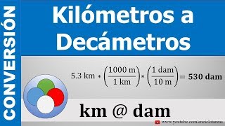 CONVERTIR DE KILOMETROS A DECAMETROS  km a dam [upl. by Norvall198]