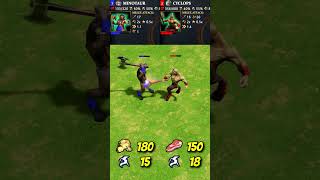 Minotaur vs Cyclops Age of Mythology Retold Shorts [upl. by Dewhurst]