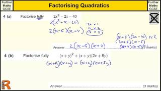 Factorising Quadratics GCSE Further Maths revision Exam paper practice amp help [upl. by Charteris]