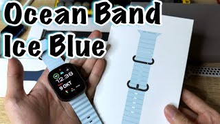 Unboxing Apple Watch Ultra 2 Black Titanium Ocean Band Terbaru Warna Ice Blue [upl. by Showker]