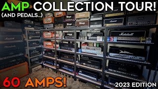 One Of The BIGGEST Amp Collections In The World 60 Guitar Amps [upl. by Ominorej]