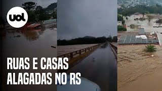 Ciclone no Sul moradores registram alagamentos em casas e ruas no Rio Grande do Sul veja [upl. by Maje]