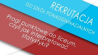 Progi punktowe do liceum czyli jak interpretować statystyki rekrutacji [upl. by Boorer]