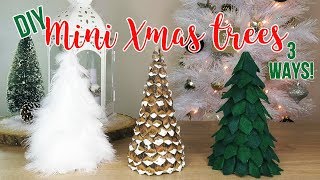 DIY Christmas Tree Decor  How to Make 3 Mini Tabletop Trees Affordable [upl. by Nabala]