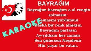 BAYRAĞIM MARŞI  KARAOKE  Ziya Aydıntan  C major  Do majör  110 Bpm  Altyapı karaoke marş [upl. by Karas]