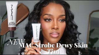 MAC Strobe Dewy Skin Tint Review  Skin Tint for Dark Skin [upl. by Yelahs]