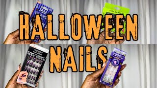 HALLOWEEN PRESS ON NAILS HAUL 🎃  TARGET AND WALMART [upl. by Ecerehs265]