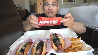 First Time Eating Vancouver Staple JAPADOG [upl. by Atinat]