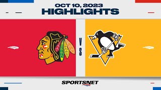 NHL Highlights  Blackhawks vs Penguins  October 10 2023 [upl. by Suiravat]