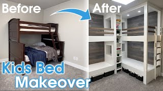 Kids Double Twin Bunk Beds MakeOver  Timelapse [upl. by Gersham]