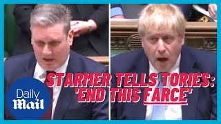 Boris Johnson  Sue Gray report Starmer calls on Tory MPs to oust PM [upl. by Tarfe]