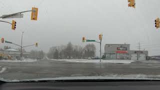 Driving Through Bowmanville Ontario on a Snowy Day [upl. by Lyns903]