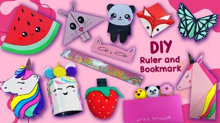 10 DIY Ruler and Bookmark Ideas  Easy School Supplies  Back to School Hacks  Unicorn Sharpener [upl. by Wenona768]