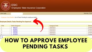 How to Approve Employee Details Tasks Pending For Approval  Edit Employee Workflow Process in ESIC [upl. by Stephanus]