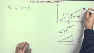 2010 SQA Higher Maths paper 2 no6 Area between curves [upl. by Eeliah]