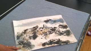 How to Flatten Crinkled Rice Paper Painting with Silicone Dry Mounting Paper [upl. by Nayllij824]