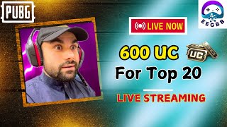 600 UC For Top 20 Players No chicken Free UC chat Giveaway PUBG Mobile chatgiveaway livepubg [upl. by Haceber963]