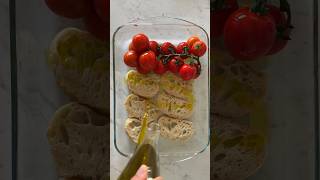 Crunchy bruschetta with baked tomatoes and burrata [upl. by Yelad]