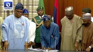 Tinubu Signs N287tn 2024 Appropriation Bill Into Law [upl. by Mitchael643]