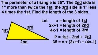 Algebra  Word Problems Geometric ShapesTriangles [upl. by Donna]