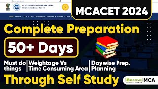 MAH MCA CET 2024  Complete Preparation Strategy Through SelfStudy  50 Days Left [upl. by Neeven]