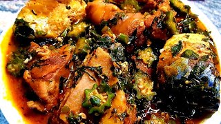 HOW TO COOK NIGERIAN VEGETABLES OKRO SOUPVEGETABLE OKRO SOUP RECIPE EVER [upl. by Lleral]