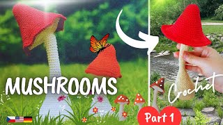 Crochet Mushrooms 🍄 Part 1  Bendable RiceFilled Legs  Tutorial [upl. by Asillem150]