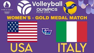 OLYMPIC WOMENS VOLLEYBALL LIVE │ USA vs ITALY │ FINALS │ Livescore [upl. by Corydon867]