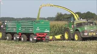 Mais häckseln 2024 Märkisch Oderland 2x John Deere 9500i Köhl Harvest mit weiteren Lohnunternehmen [upl. by Ware216]