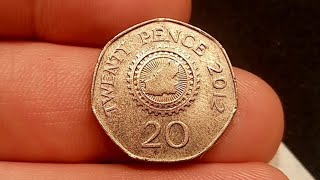 BAILIWICK OF GUERNSEY 2012 20 Twenty Pence Coin VALUE  REVIEW [upl. by Dodds]